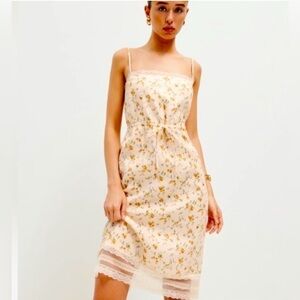 Reformation Neena Dress in Yellow Floral